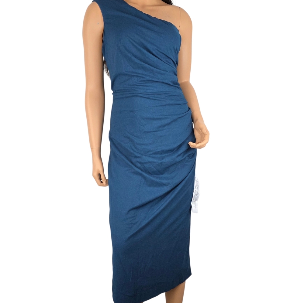 Dress The Population Martine Dress One Shoulder Peacock Size XL